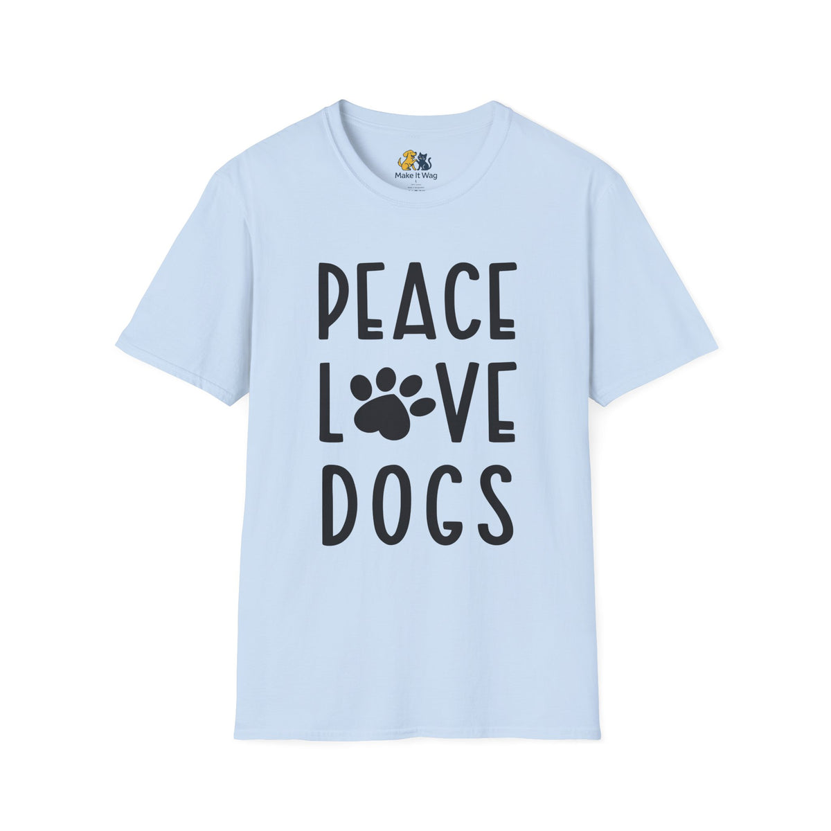 Peace Love Dogs Unisex Softstyle T-Shirt, Pet Lover Gift, Dog Parent Clothing, Casual Wear, Animal Lover Shirt, Funny Dog Apparel