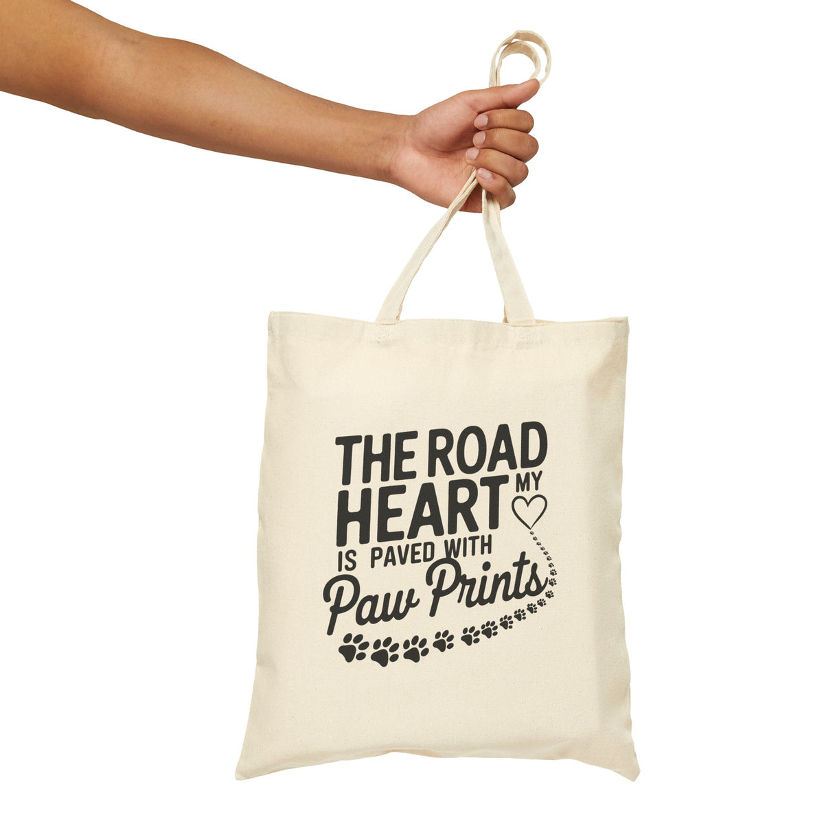 My Heart Is Paved With Paw Prints Canvas Tote Bag