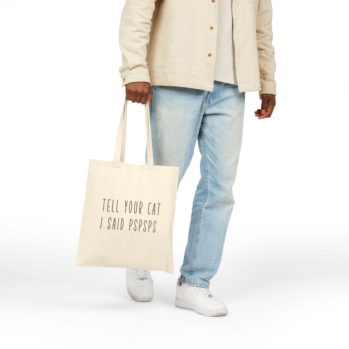 Tell Your Cat I Said Pspsps Canvas Tote Bag