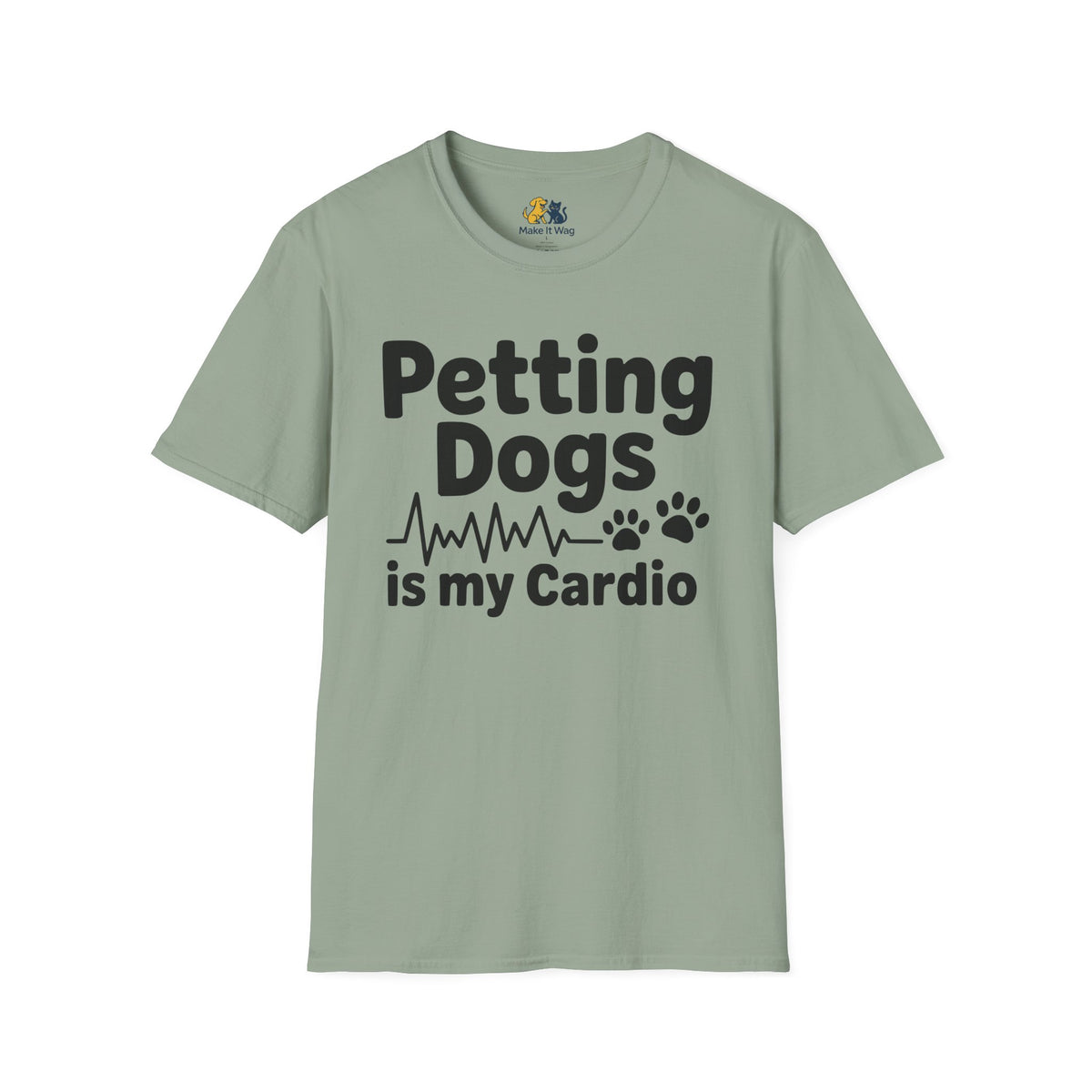 Petting Dogs Is My Cardio Unisex Softstyle T-Shirt, Pet Lover Gift, Dog Parent Clothing, Casual Wear, Animal Lover Shirt, Funny Dog Apparel