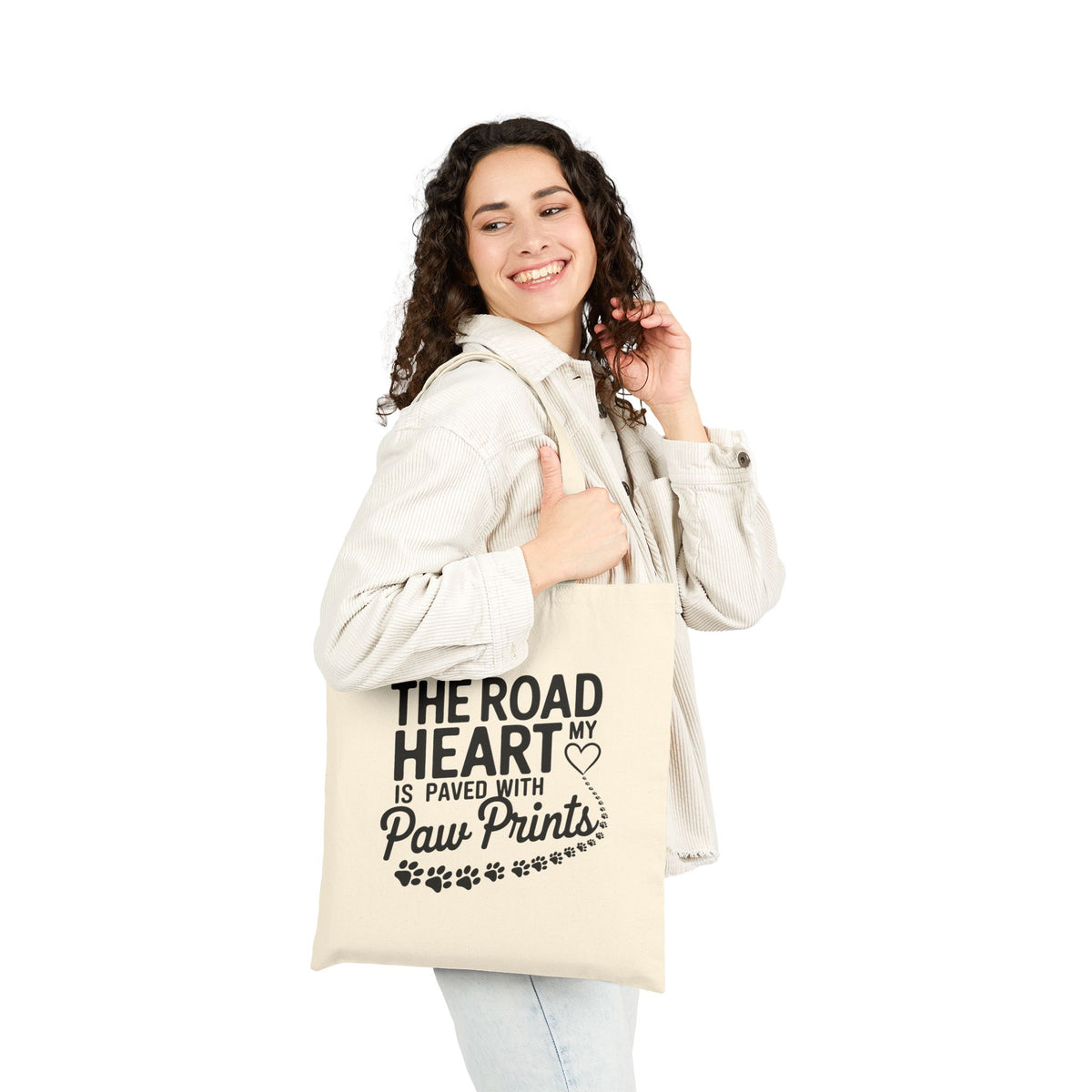 My Heart Is Paved With Paw Prints Canvas Tote Bag