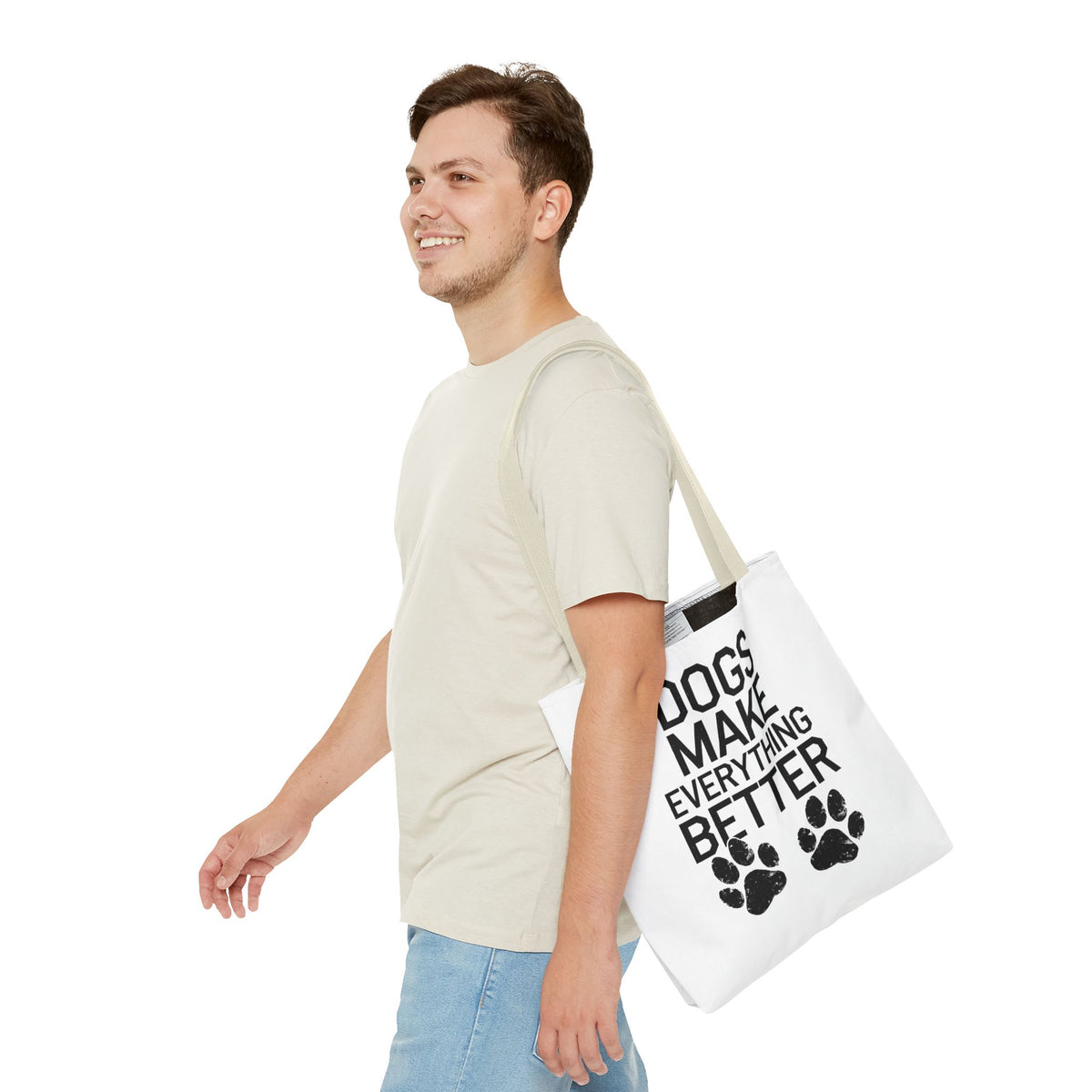 Dogs Make Everything Better Tote Bag - Perfect for Dog Lovers, Pet Owners, Dog Gifts, Shopping, Beach Bag, Everyday Use