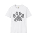 Floral Dog Paw Unisex Softstyle T-Shirt, Pet Lover Gift, Dog Parent Clothing, Casual Wear, Animal Lover Shirt, Funny Dog Apparel