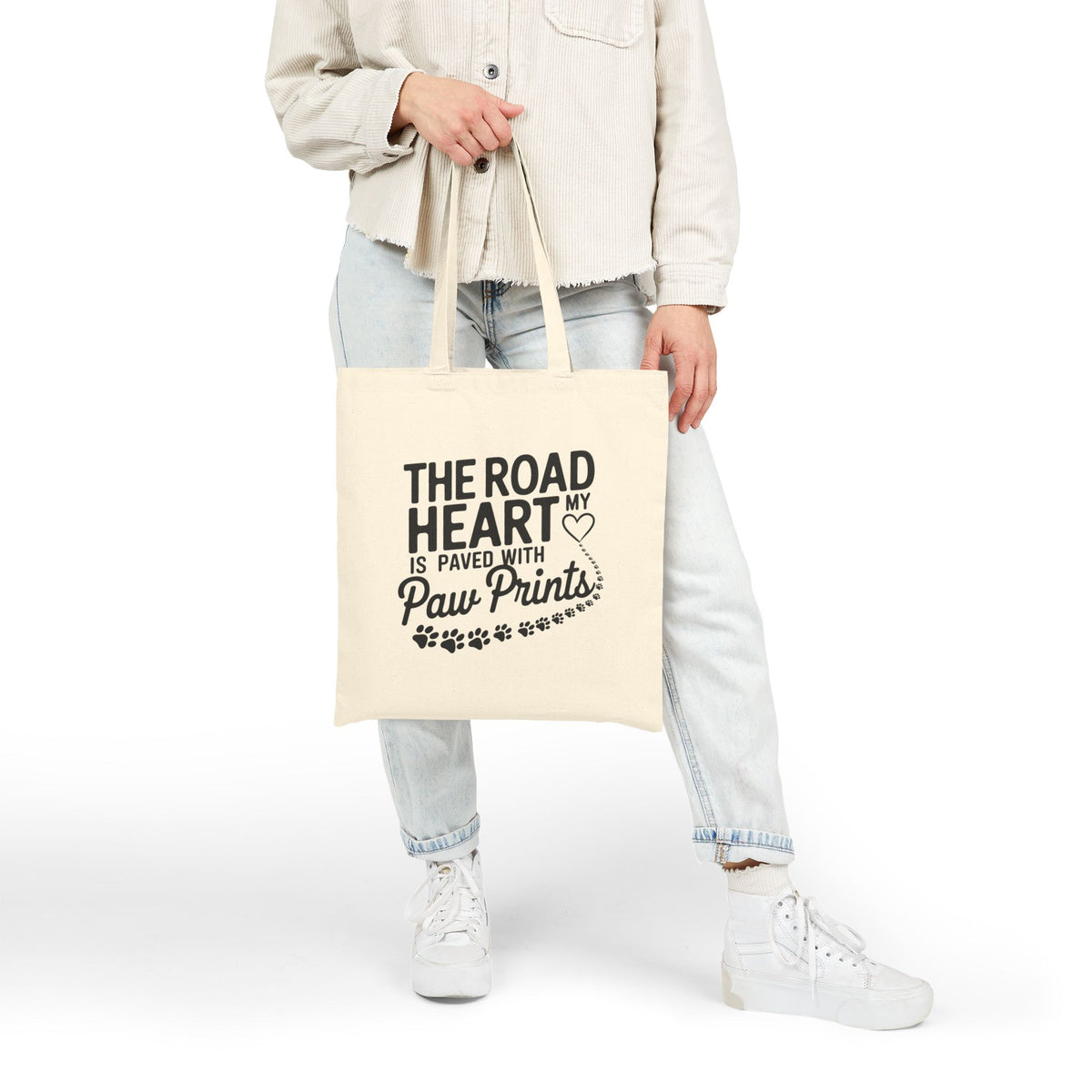 My Heart Is Paved With Paw Prints Canvas Tote Bag