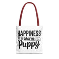 Happiness Is A Warm Puppy Tote Bag - Perfect for Dog Lovers, Pet Owners, Dog Gifts, Shopping, Beach Bag, Everyday Use